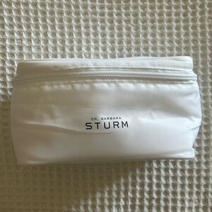 Dr.Barbara Sturm Small Luxury White Cosmetic / Toiletry Bag W/Handle / Used Once
